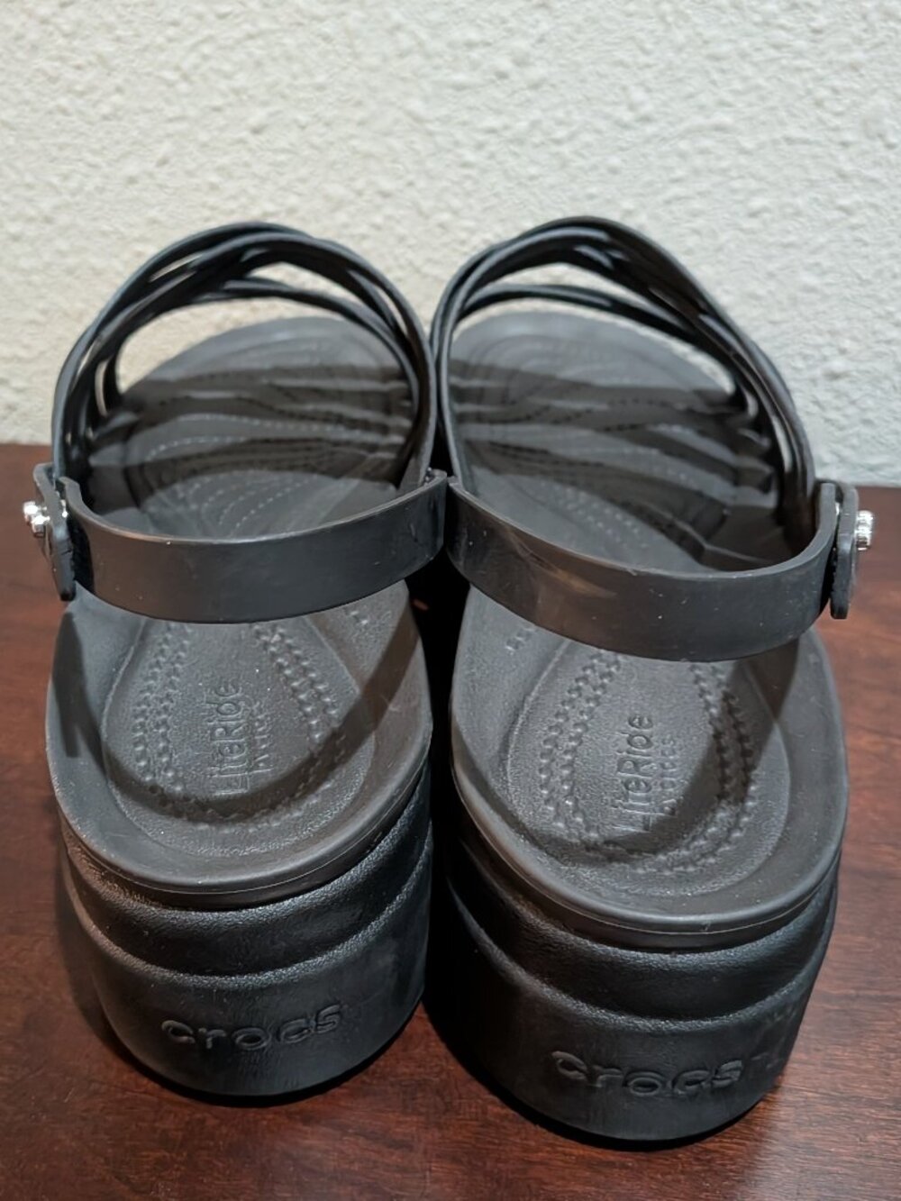 Crocs Brooklyn Woven Buckle Women's Low Strappy Wedge Sandal - Picture 6 of 7